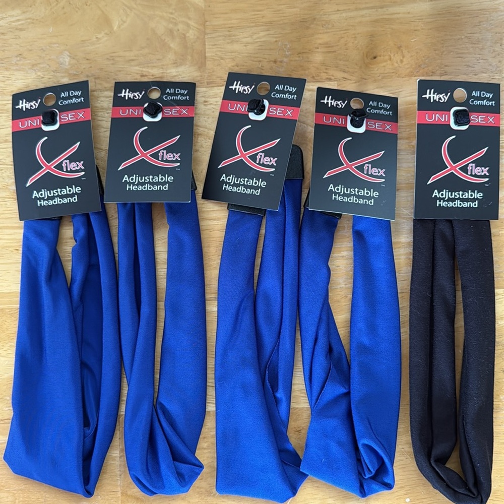 NWT Hipsy Set of 5 XFlex Adjustable Stretchy Headbands Multicolors Size Regular